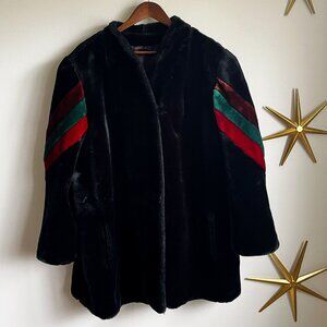 1970s Black Faux Fur coat